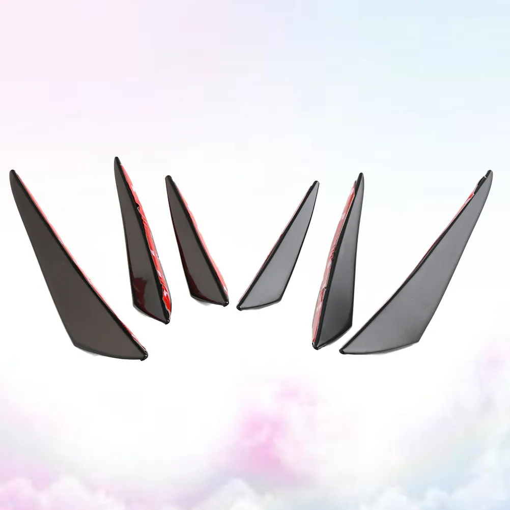 

6Pcs Black Universal Car Front Lip Splitter Spoiler Made of Premium Uv Resistant PP Material Polished Surface Easy Stick Bumper