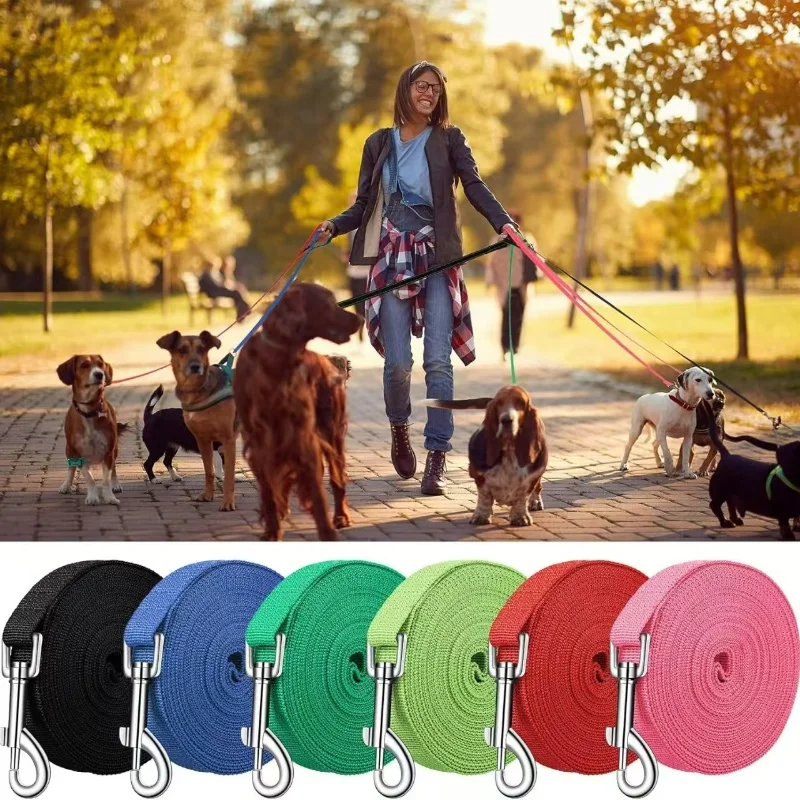 Solid Dog Leash For Large Dogs Pet Puppy Walking Training Lead Rope Big Dog Nylon Rope Long Leashes