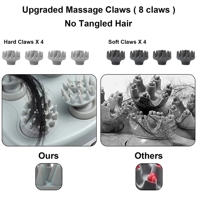 赤色光療法付き頭皮マッサージャー ハンドヘルドヘッドマッサージャー ニーディング＆ボディリラクゼーション-CLIM