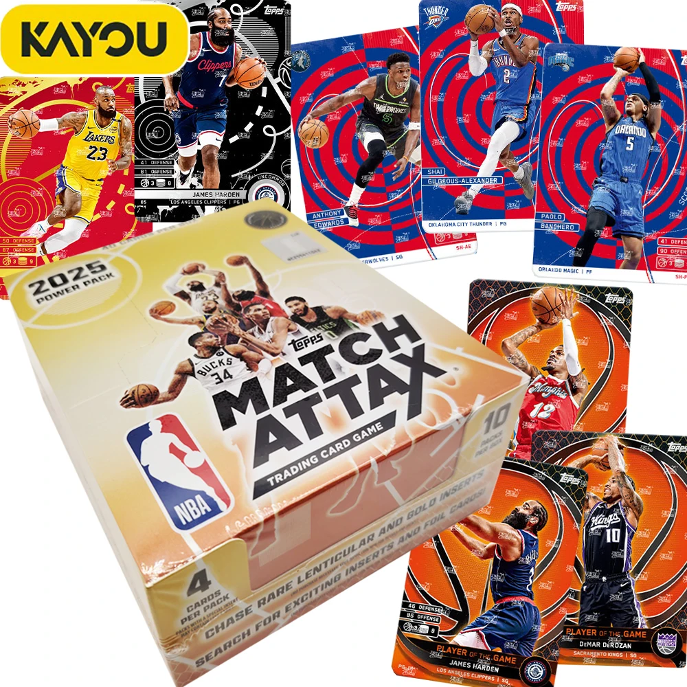 Caja de Sobres de Cartas Coleccionables Topps NBA Match Attax 2025, Juego de Cartas Coleccionables Oficialmente Licenciado por KAYOU con LeBron James y Jugadores Estrella