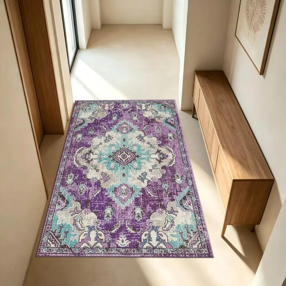Purple Luxurious Carpet, Soft and Comfortable, Suitable for All Seasons, Easy to Maintain, Machine Washable, Indoor Rug, Suitable for Living Room, Bedroom, Dining Room, Hallway, Office, Terrace, Home and Outdoor Decoration.