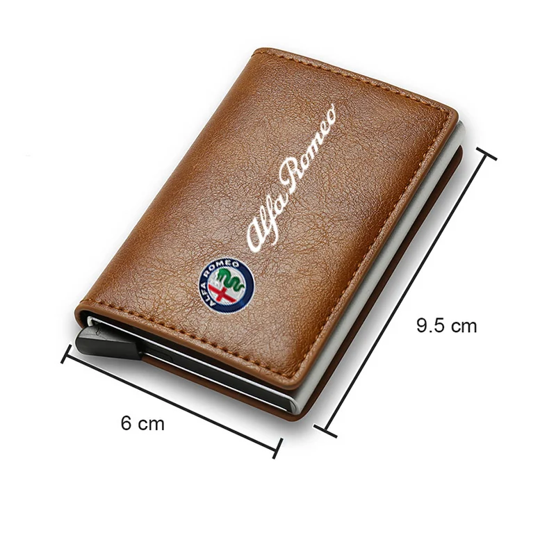 Carbon Fiber Leather Rfid Card Holder Pocket Men Wallets Money Bag For Alfa romeo 156 gt 159 147 166 giulietta giulia stelvio