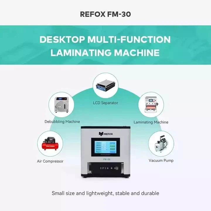 Refox FM-30 3 in 1 Separate Laminating Bubble Remover Machine Built-in Air Compressor And Vacuum Pump For Flat Screen Separating