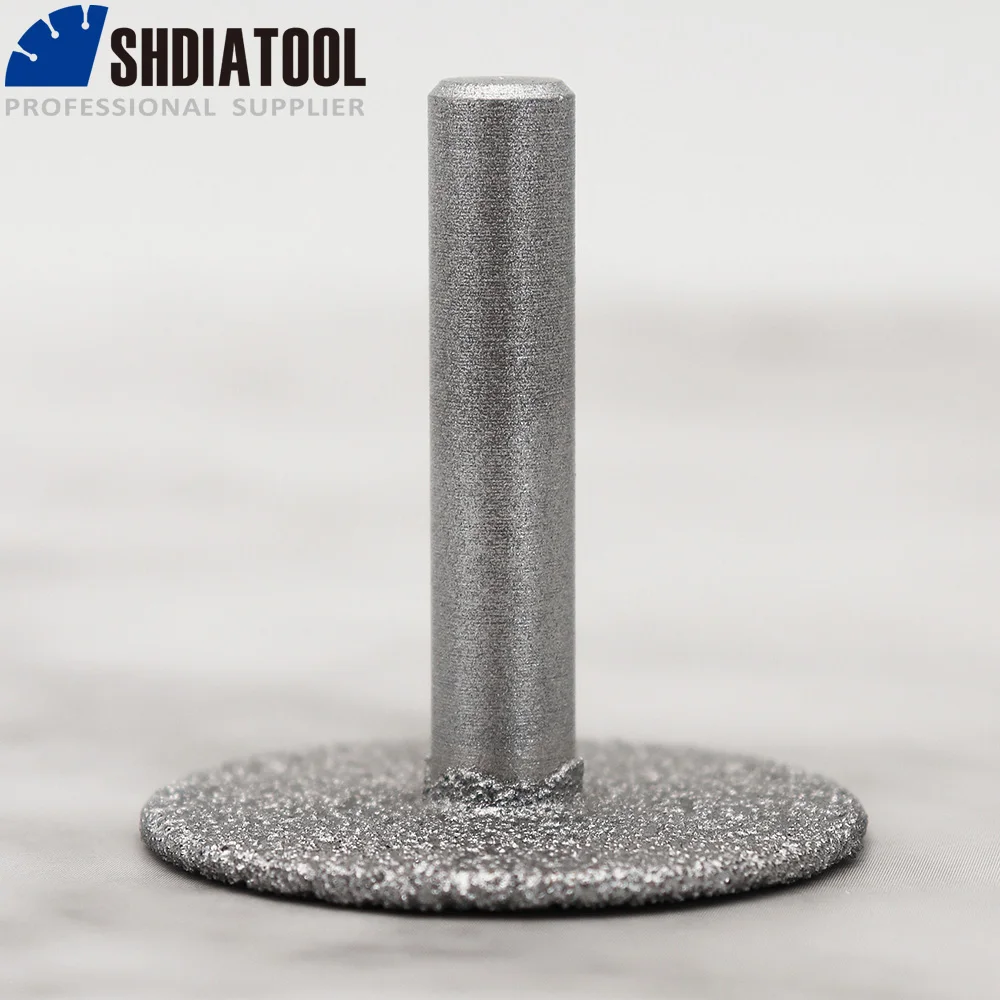 Shdiatool dia40mm vácuo soldadas discos de diamante com 8mm haste para corte de moagem e gravura disco de diamante para mármore granito
