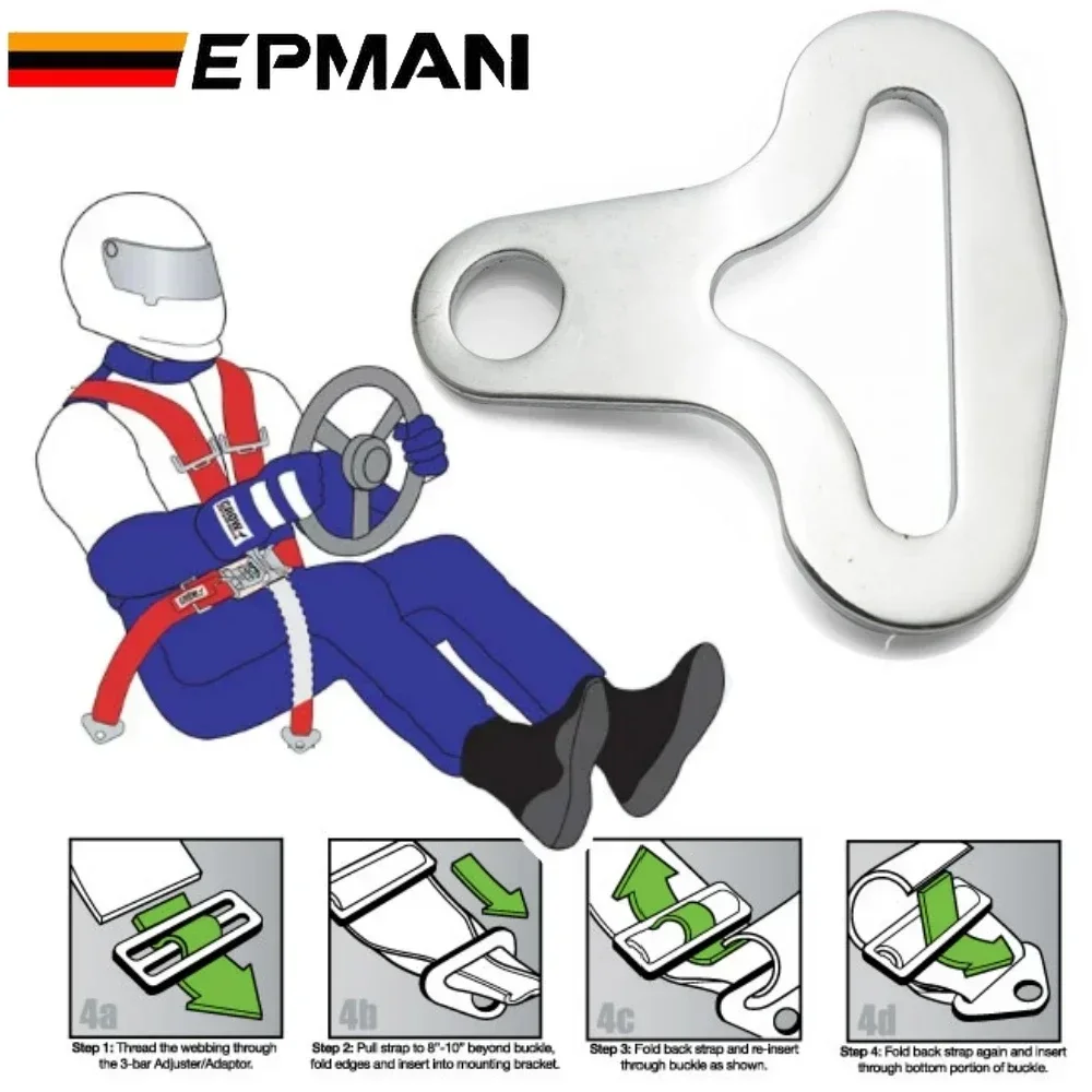 EPMAN Racing Reach Soporte de perno de extremo de gancho de montaje para cinturón de seguridad para arnés de 2 "o 3" Cinturón de 4 puntos y 5 puntos EPCGQ173