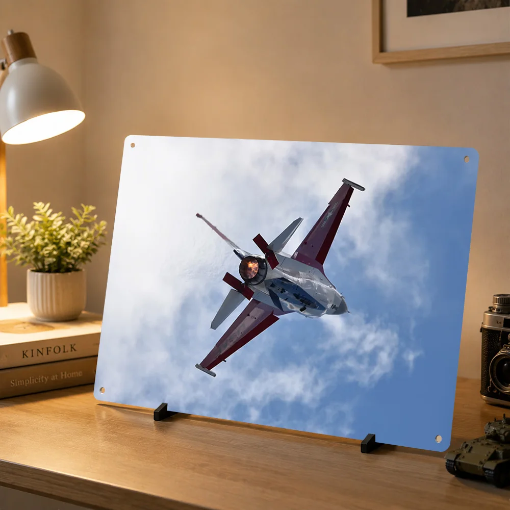 F-16C Fighting Falcon Afterburner Metal Poster Perfect Gift for Fans Lovers Personalized Wall Art Metal Sign for Custom Plate
