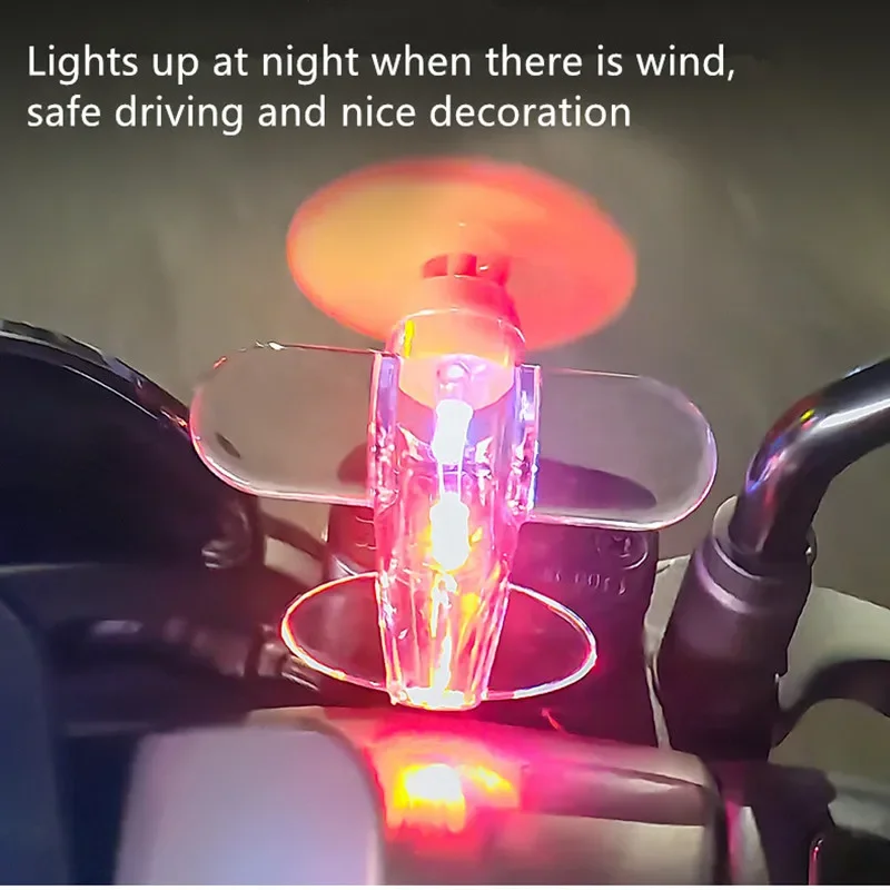 Rotating Airplane, Motorcycle Handle Decoration, Wind Power LED Light, Safety Riding Warning, Motorcycle Decoration view 5
