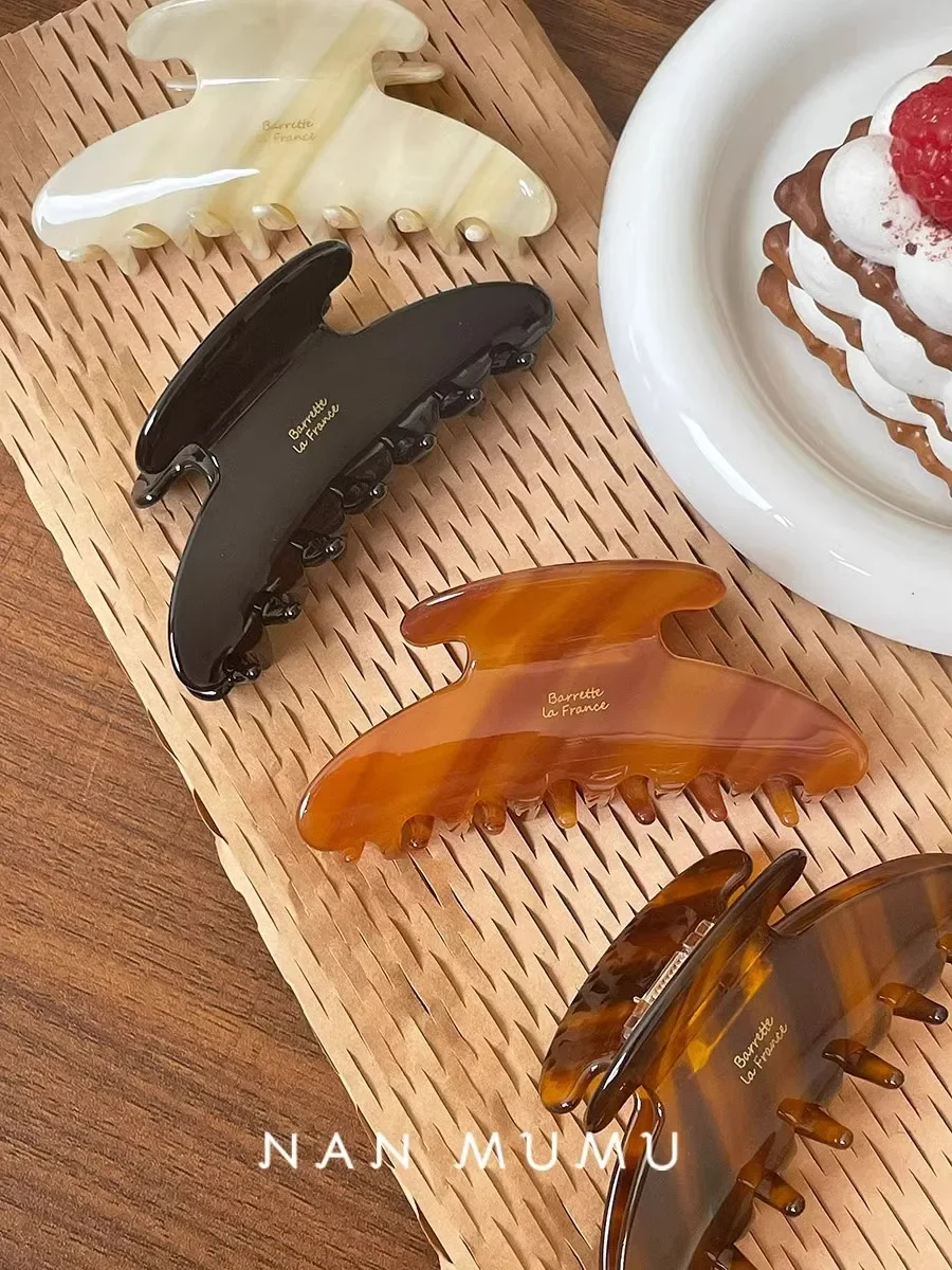 New Retro Korean Acetate Hair Claw Large Crab Hair Clips Shark Clip Simple Hairpin Fashion Hair Accessories for Woman Girls