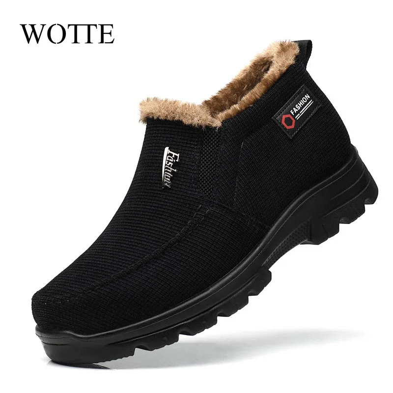 

Мужские ботинки, зимние ботинки, бархатные утепленные теплые хлопковые ботинки, удобная Уличная Повседневная обувь, домашняя хлопковая обувь для дома
