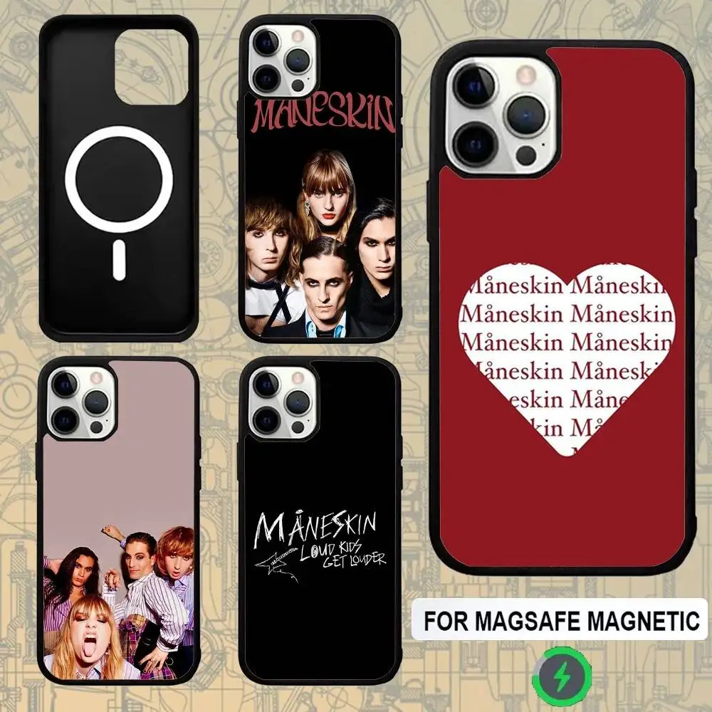 

Rock Band Maneskin Rush For Magsafe Wireless Charger Case For iPhone 15,16,17,13,14,11,12,Pro,Max,Plus,E,Air,Mini Cover