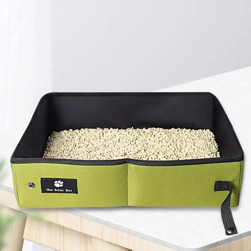 

Cat Litter Box with Semi-enclosed Design Easy to Clean Cat Litter Box Portable Cat Litter Box for Easy at Home Outdoor for Small