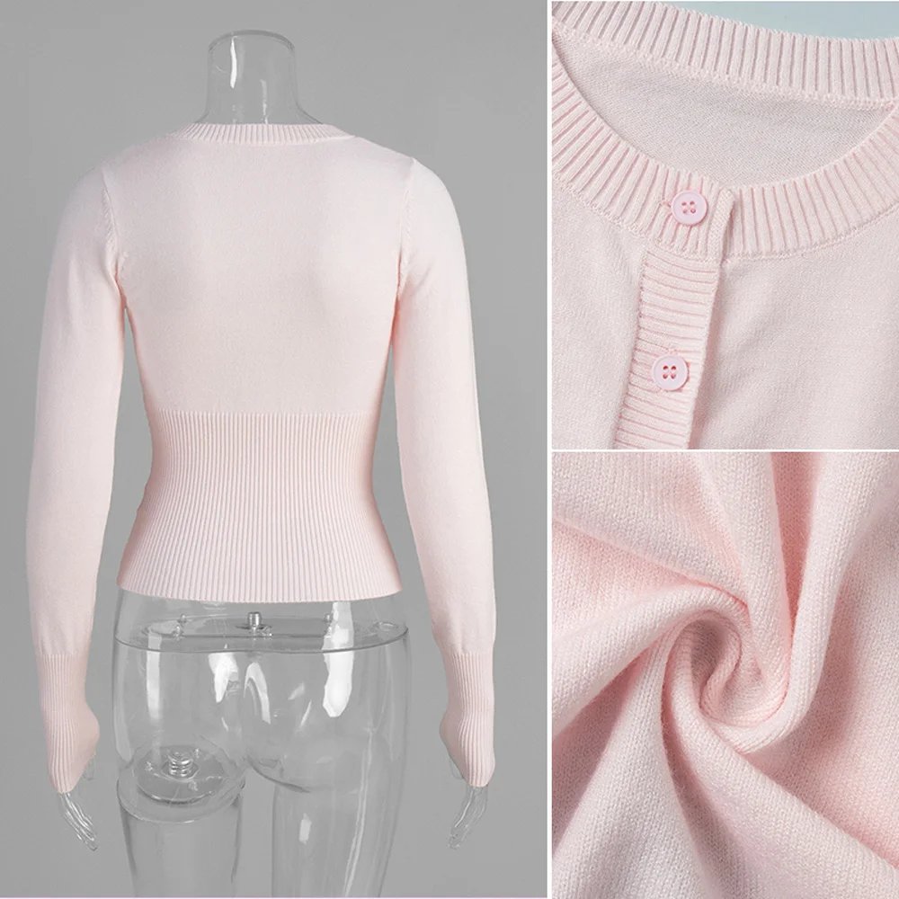 Tuularose Jesienna Moda Dzianinowa Kardigan Top Damski Prążkowany Patchworkowy Dopasowany Casualowy Krótki Top Wewnętrzny Damski Kardigan Dzianinowy Odzież Wierzchnia