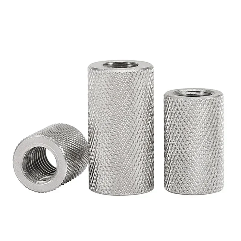 304 Stainless Steel Extended Cylindrical Knurled Nuts Hand Screwed Mesh Adjustment Nuts M2 M2.5 M3 M3.5 M4 M5 M6 - M16