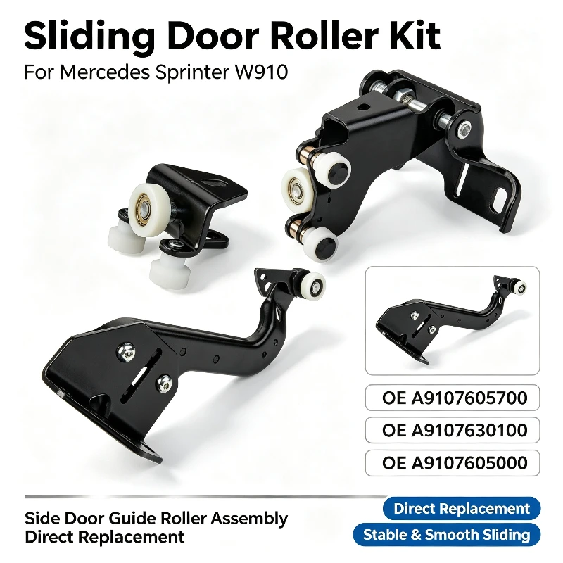 Sliding Door Guide Roller Right Set For Sprinter eSprinter 907 VS30 2018-OE# A9107605700 A9107630100 A9107605000