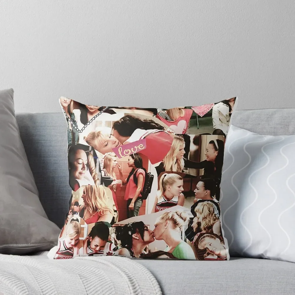 Glee - Brittana Collage Throw Pillow Cushion Cover Decorative Cover For Living Room Pillow Cases Pillows Aesthetic Pillow