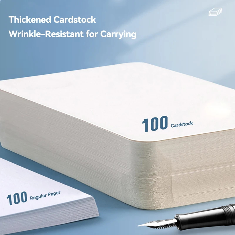 500/100 Sheets Kraft Paper Blank Flashcards with Binder Rings Spiral Notepads Mini Notebooks Study Cards Book Kawaii Stationery