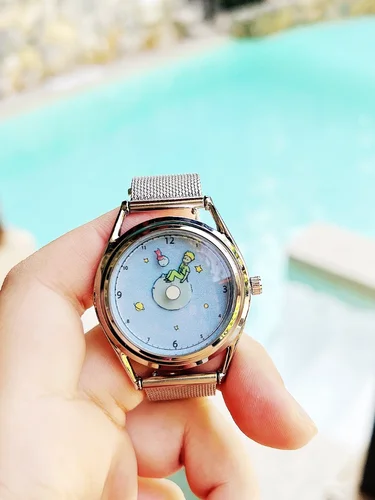 Principito y zorro - Diseño creativo Reloj deportivo informal Ilustración Escala digital Relojes de cuarzo para hombres y mujeres