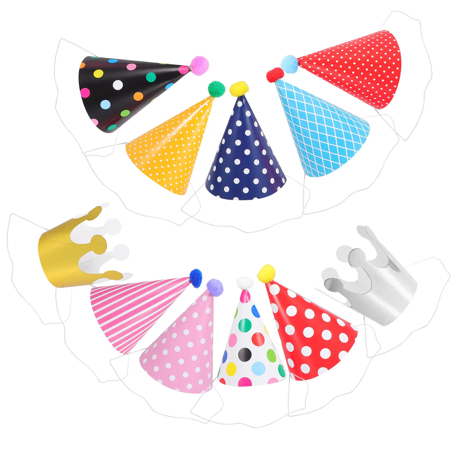 

44 Pcs Makeup Costume Props Children's Party Birthday Hat Hats Paper Tent Crown