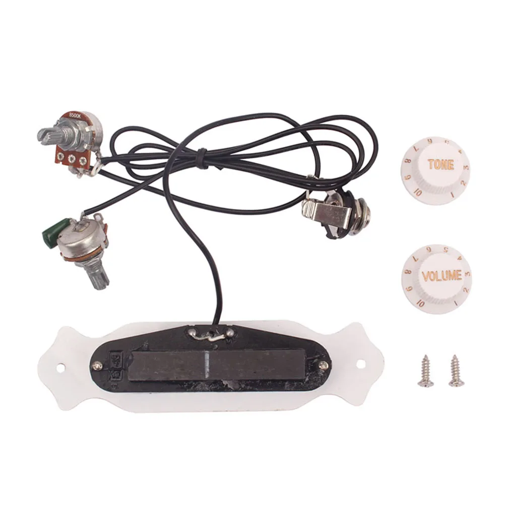 

Guitar Four-string Pickup Pickups Acoustic Soundhole with Volume Tone Control Knob