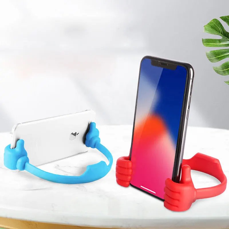 Thumbs-up Cell Phone Holder, Adjustable plastic Phone Stand, Multi Colors Portable Desktop Stand for iPhone Xiaomi Samsung