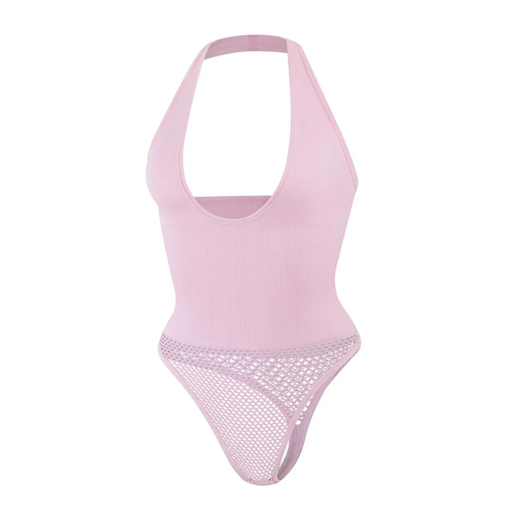 

Seamless Halter Bodysuit Shapewear G-string Belly Contracting Waist Trainer Thin Hollow Girdle Body Shaping Underwear Lady