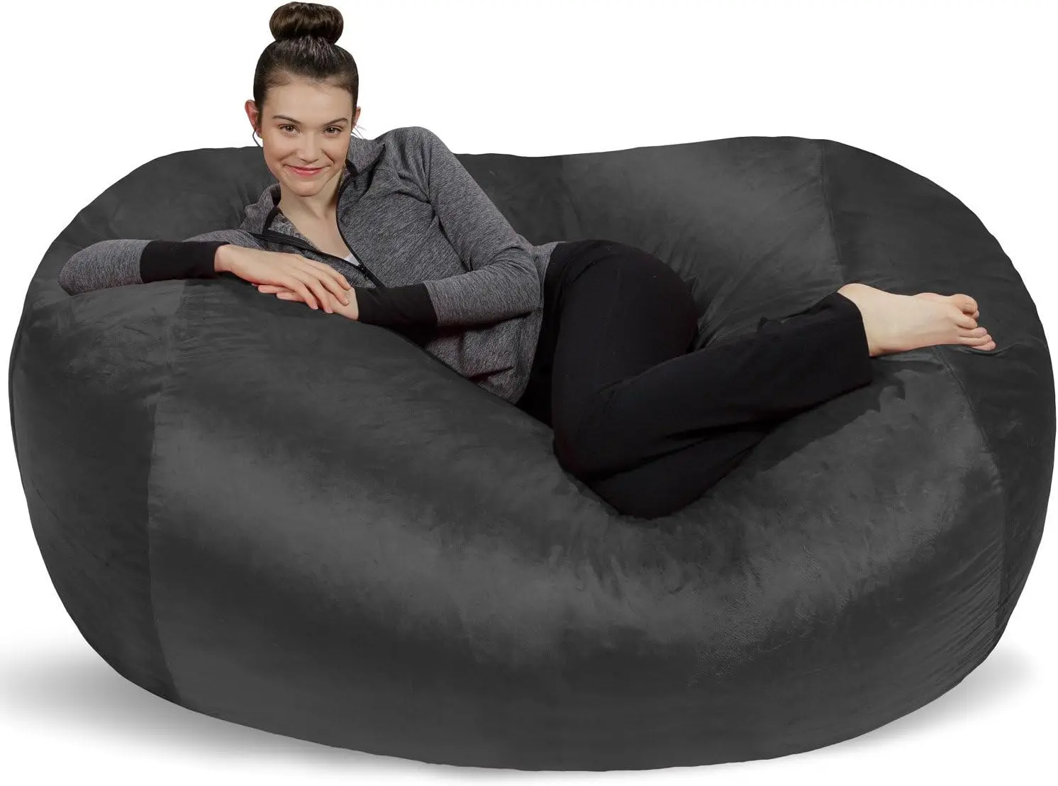 Bean Bag Lounger - Plush Bean Bag Sofas with Super Soft Microsuede Cover - XL Memory Foam Stuffed Lounger