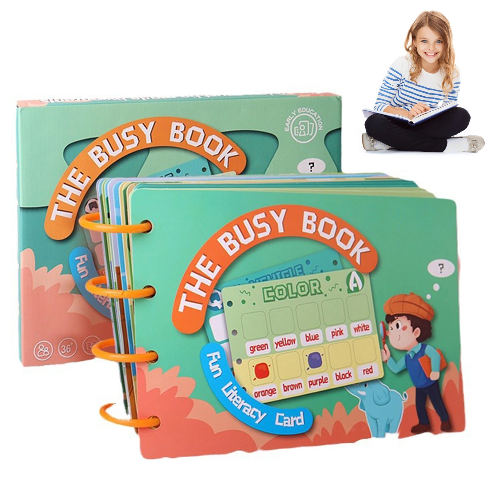 Reutilizável Cognitive Quiet Book Puzzle for Kids, Early Learning Sticker, Brinquedo Durável, Presentes Educativos