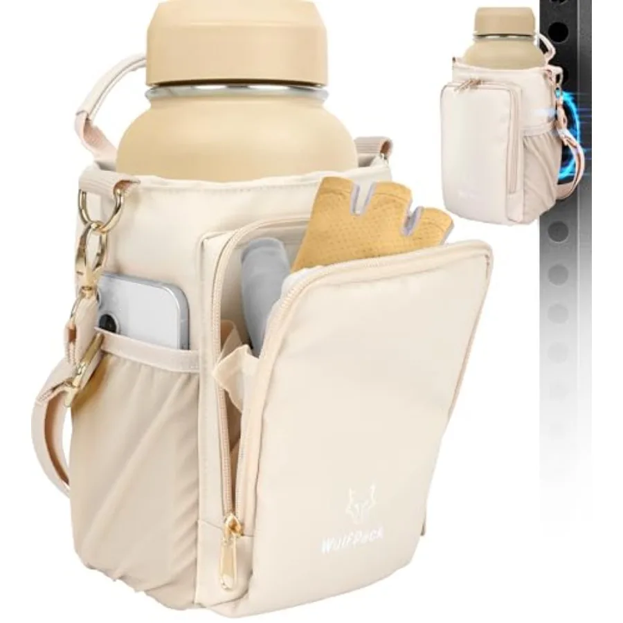 

Magnetic Gym Bag, Magnetic Bottle Bag, Water Bottle Carrier Holder with Large Phone Pockets, Large Pockets, Gym Bag, Work, and