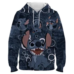 2024 New Disney Co-branded Stitch Cute Cartoon Printed Sweatshirt Spring and Autumn Thin Jacket Hooded Sweatshirt Trendy