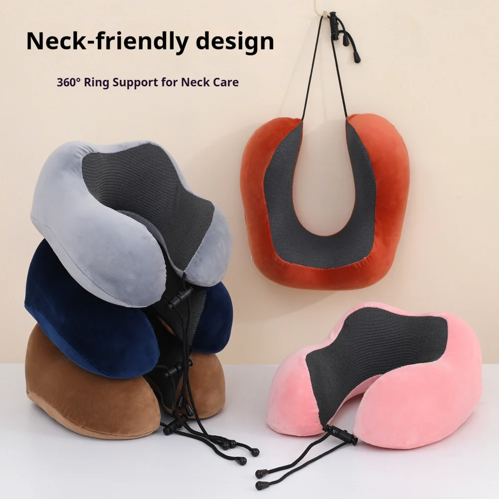 U Shape Memory Foam Travel Pillow Soft Neck Support Cushion Airplane Pillow Portable Sleeping Pillow