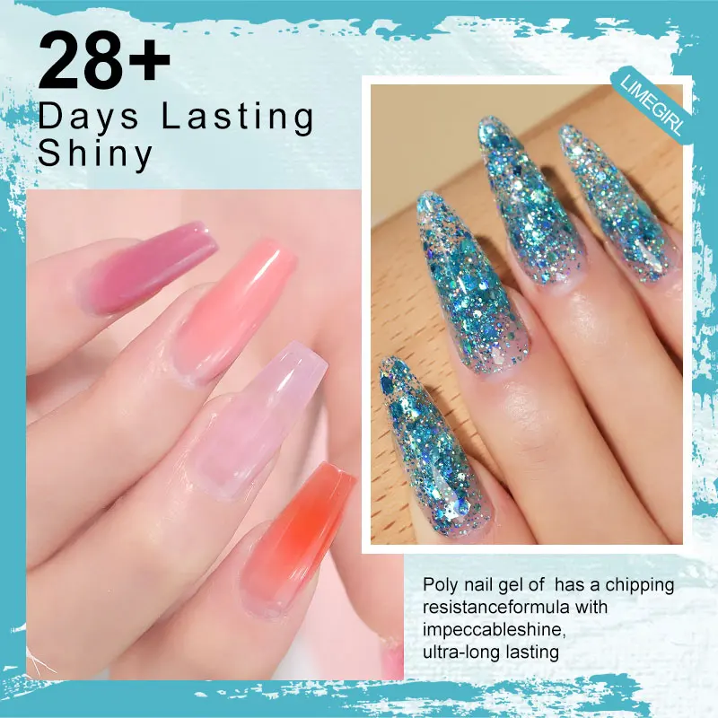 Limegirl الاكريليك مجموعة مانيكير UV مصباح ليد شبه دائم هلام الورنيش عدة هلام تمديد طقم أظافر مجفف نقع مانيكير أداة كيت