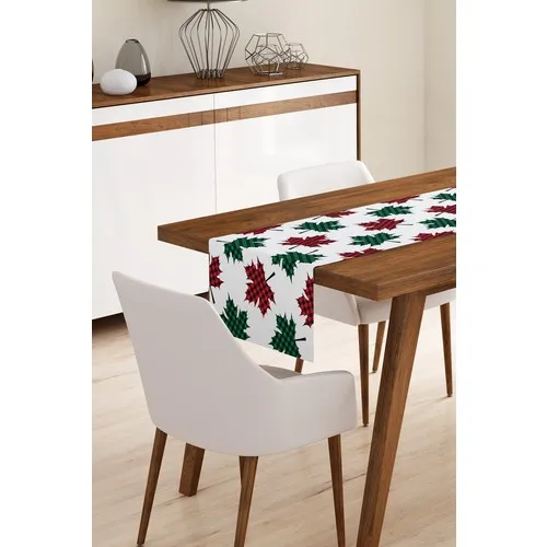 Bk Home Decor Modern Green Red Sycamore Leaf Pattern Runner