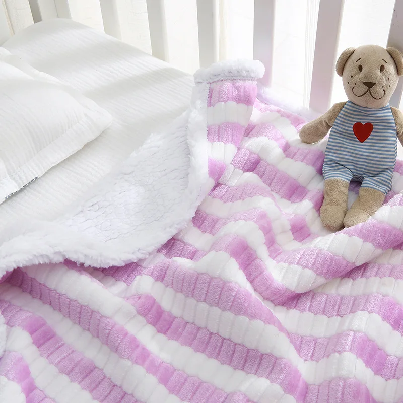 Baby Blanket & Swaddling Newborn Thermal Soft Fleece Blanket Winter Cozy Bedding Set Cotton Quilt Infant Bedding Swaddle Wrap