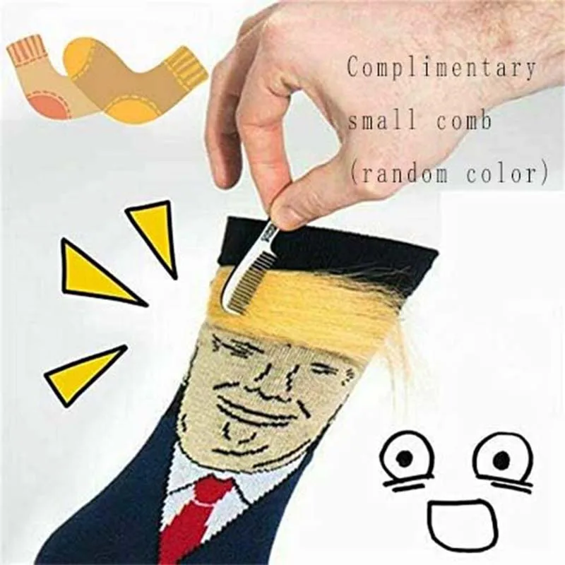 Personality hairstyle socks men\'s funny cosplay mid-cut socks unisex socks