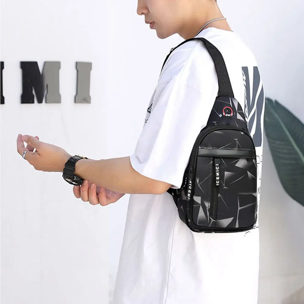 Multifunctional Chest Bag Men\'s Fashion Trend Oxford Cloth Shoulder Bag Korean Style Casual Outdoor Waterproof Messenger Bag