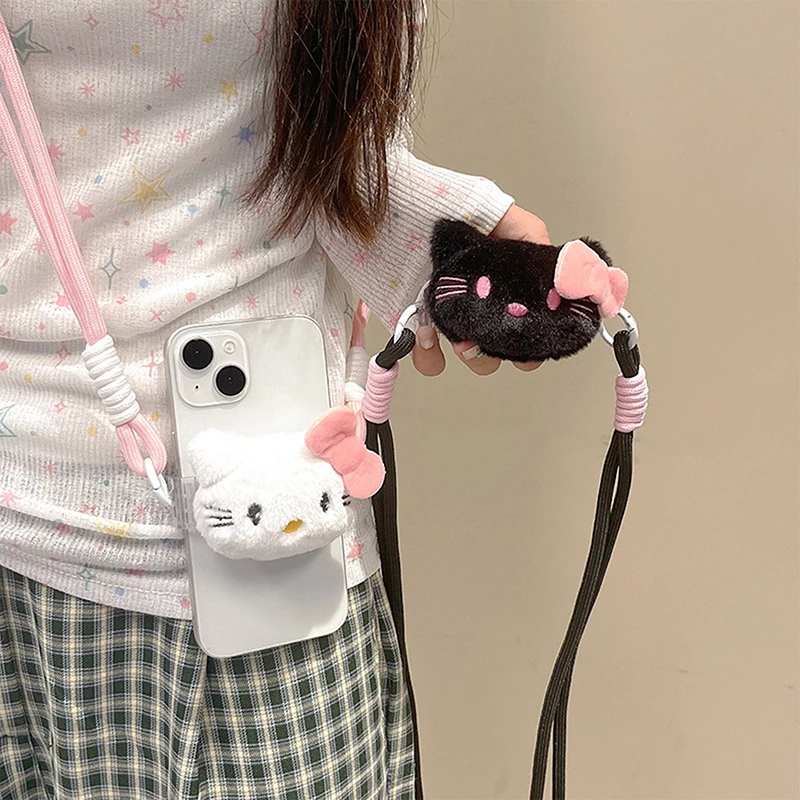 Sanrio Hello Kitty Mobile Phone Strap Rope Shoulder Carrying Cross Body Hanging Chain Mobile Phone Back Clip Anti Loss Lanyard