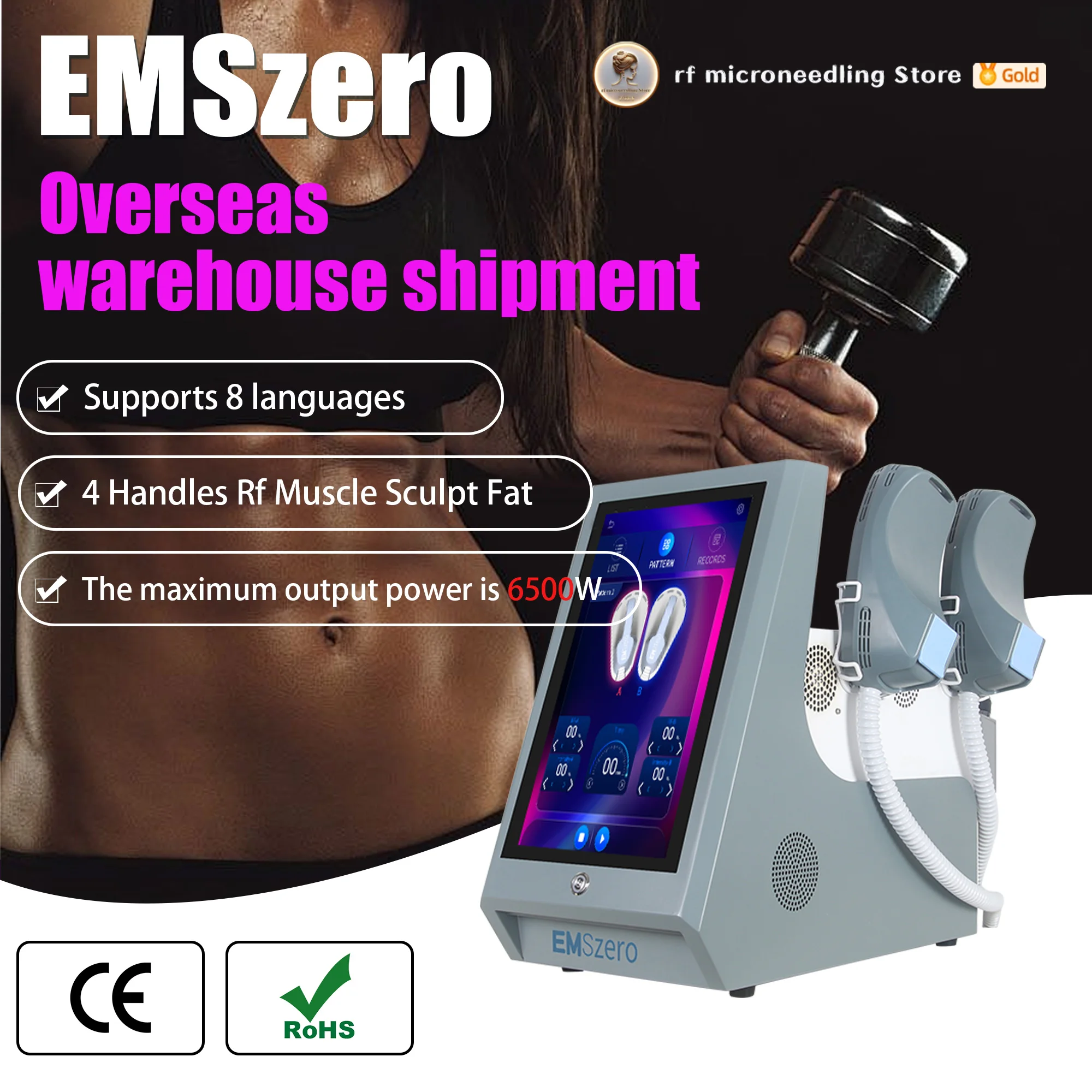 15 Tesla Professional 6500w EMSZero Machine NEO Body Slimming EMS Electromagnetic Stimulate Muscle Buttock Toning