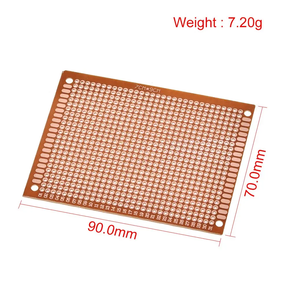 TZT 7x9 7*9cm Single Side Prototype Board Breadboard Universal Board Experimental Bakelite Copper Plate Board Yellow image 5
