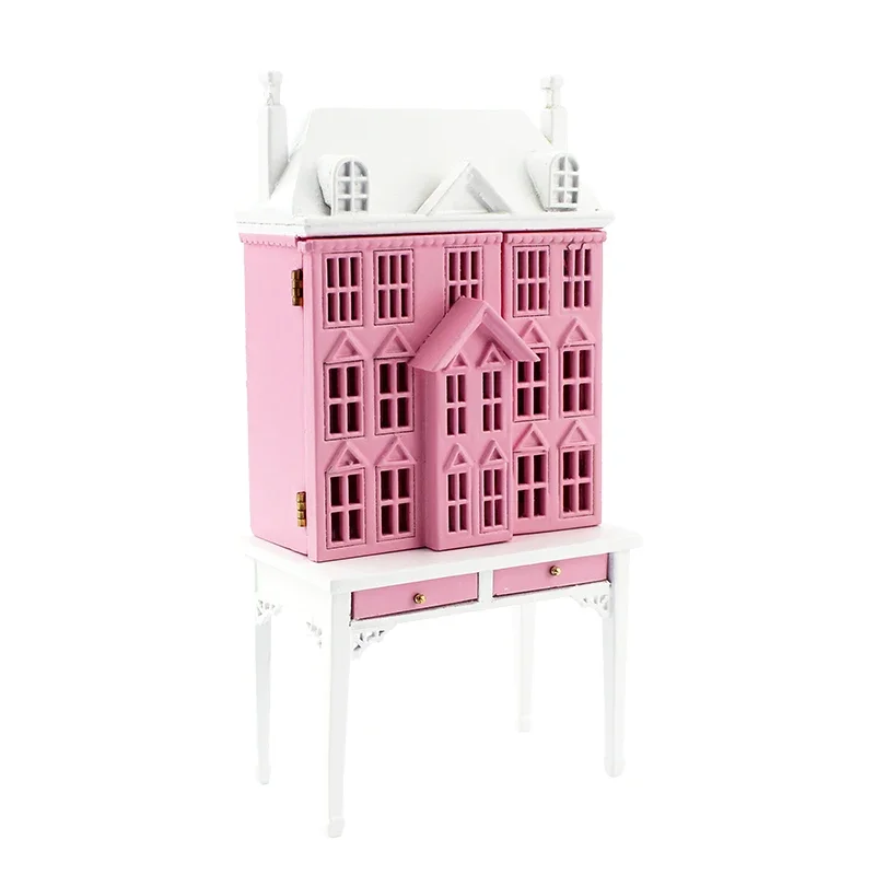 

Meirucorp Pink 1/144 Scale Doll House Sits 1/12 Scale Miniature Table
