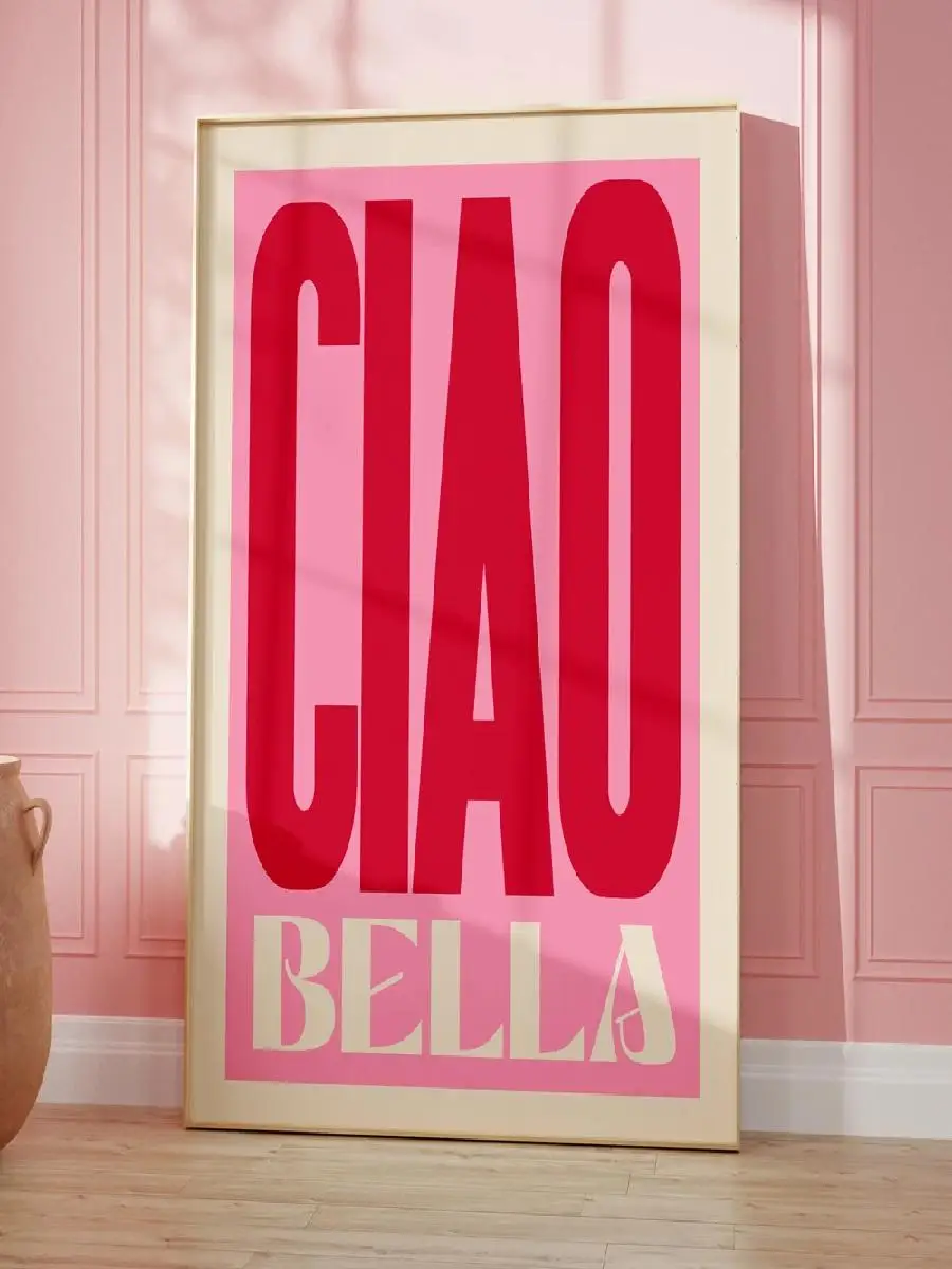 Hello Beautiful Ciao Bella Indie Rock Music Lyrics Wall Art Canvas Poster  Home Decor Gift for Music Lovers