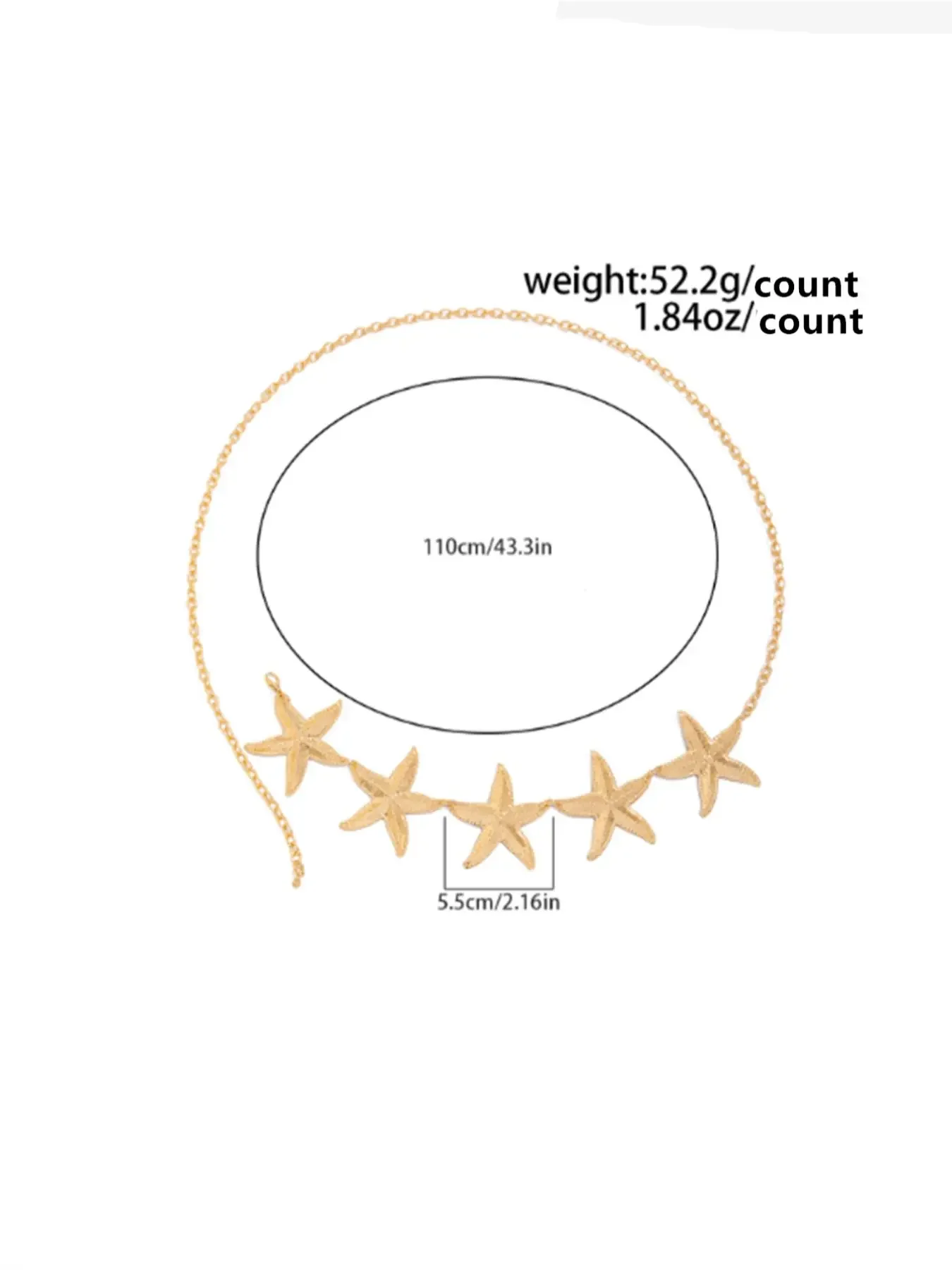 Women's Starfish Design Waist Chain, Boho Style Body Jewelry for Beach Vacation, Fashion Accessories for Party, Daily Clothing Decor, Body Jewellery