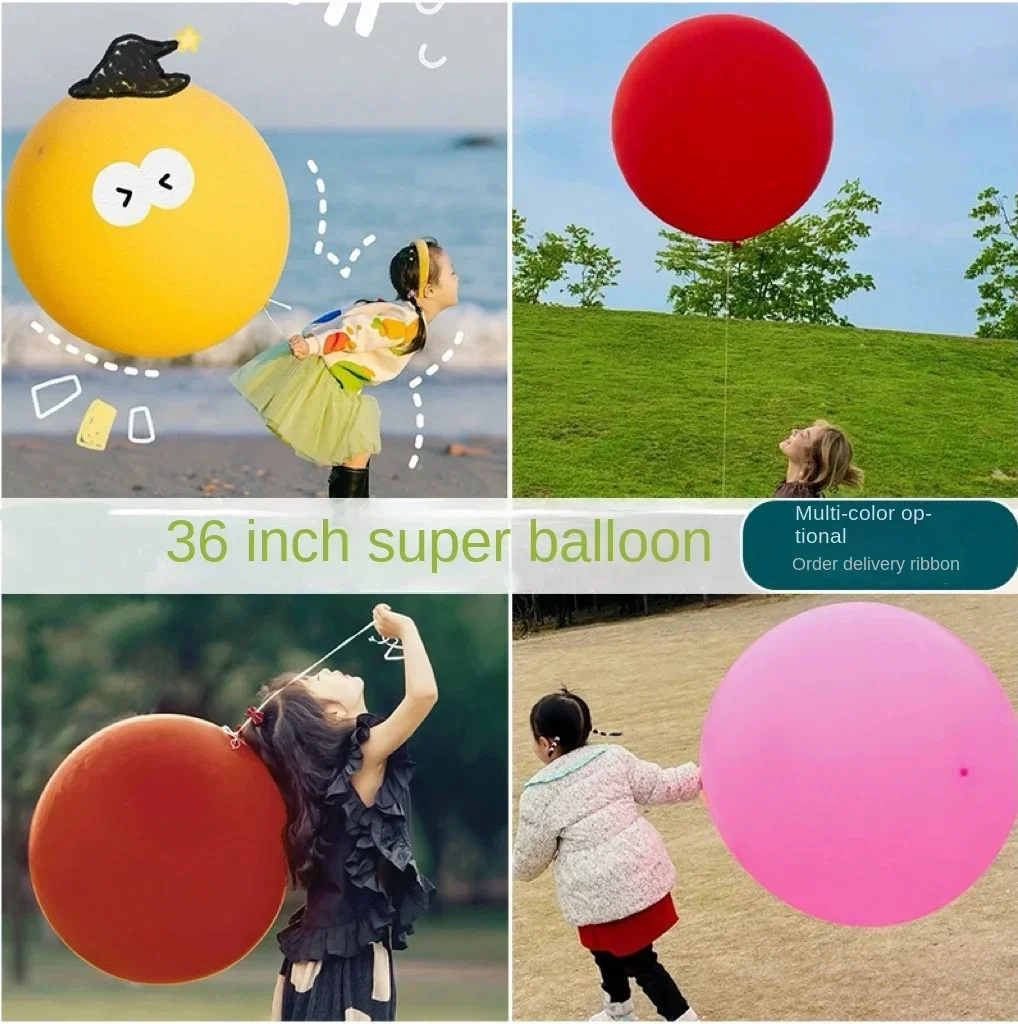 Oversized 36 Inch Thick Latex Balloon Net Red Ground Blasting Ball Outdoor Grass Children's Toys Park Stall Wholesale