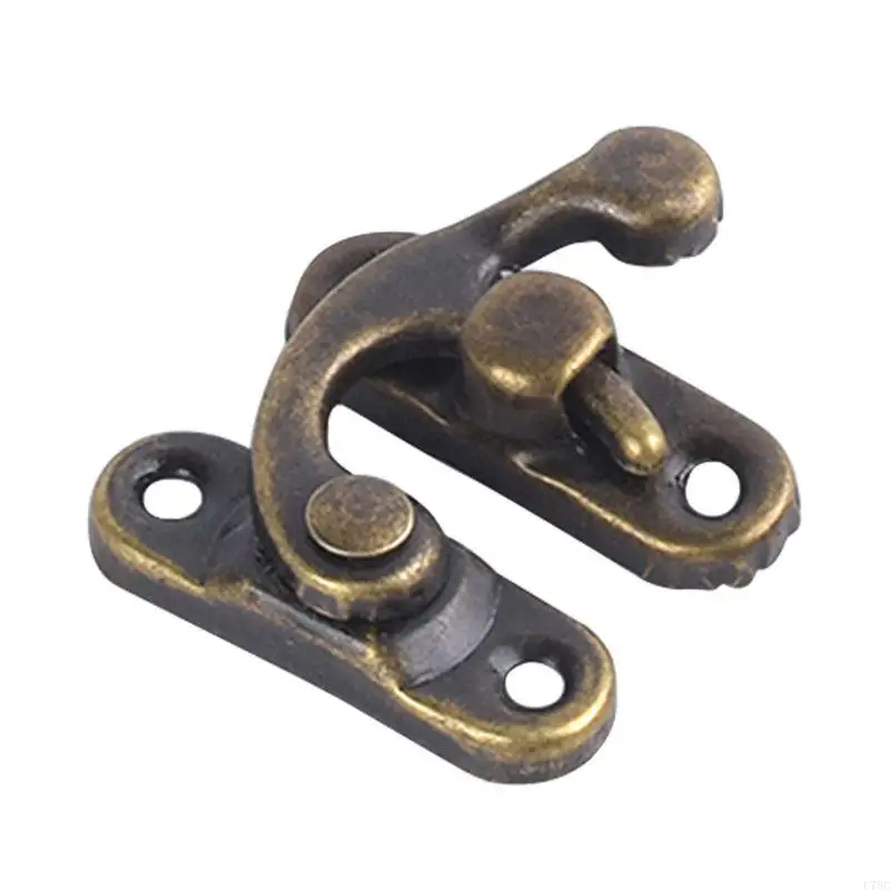 Braccio oscillante a destra U75C Gancio per chiusura per scatola legno 1,14 × 1,30 pollici Hasp tono bronzo antico per