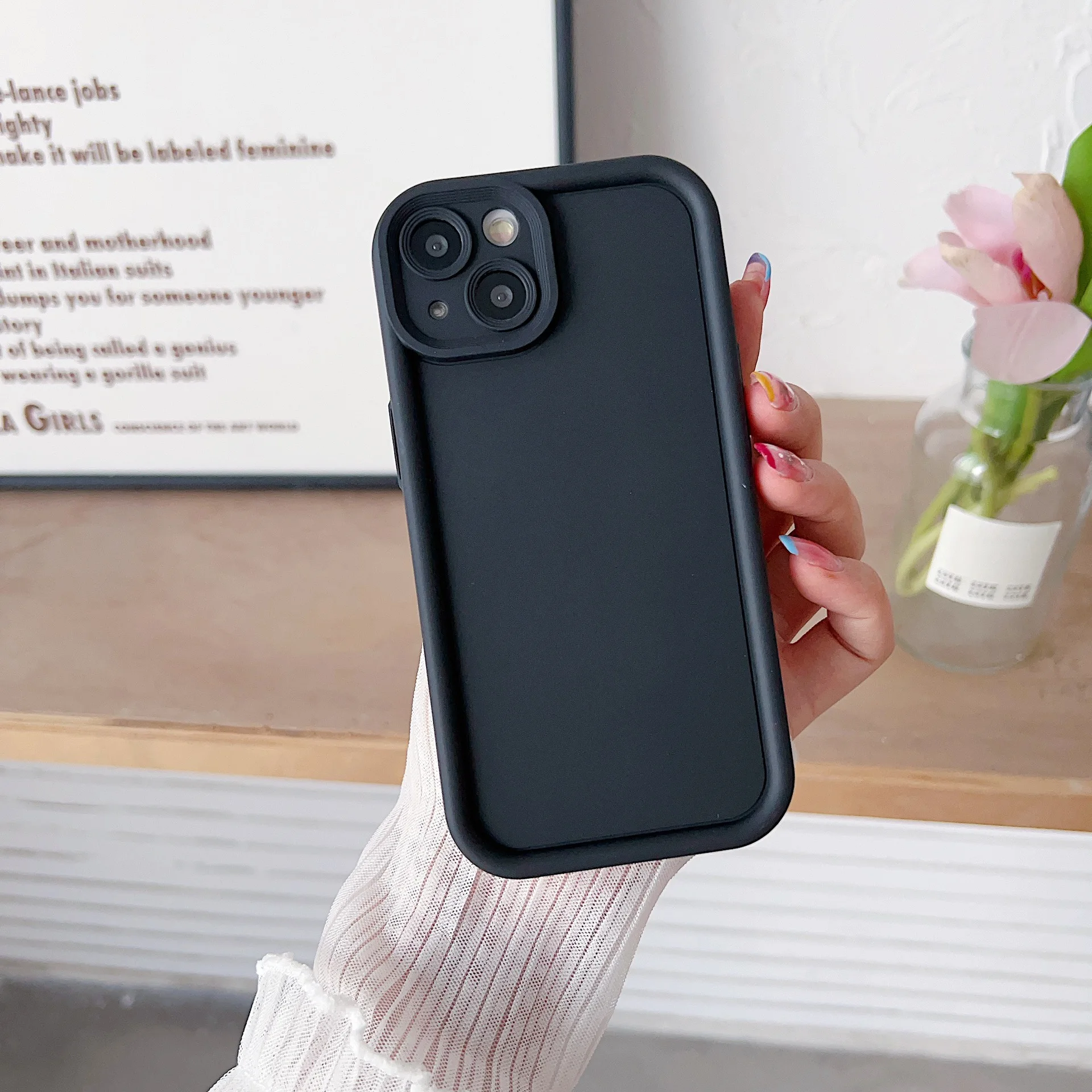 Geschikt Voor Huawei Mate60pro Effen Kleur Emery Mobiele Telefoon Case Materiaal Honor 90 Anti-Fall Mobiele Telefoon Beschermhoes