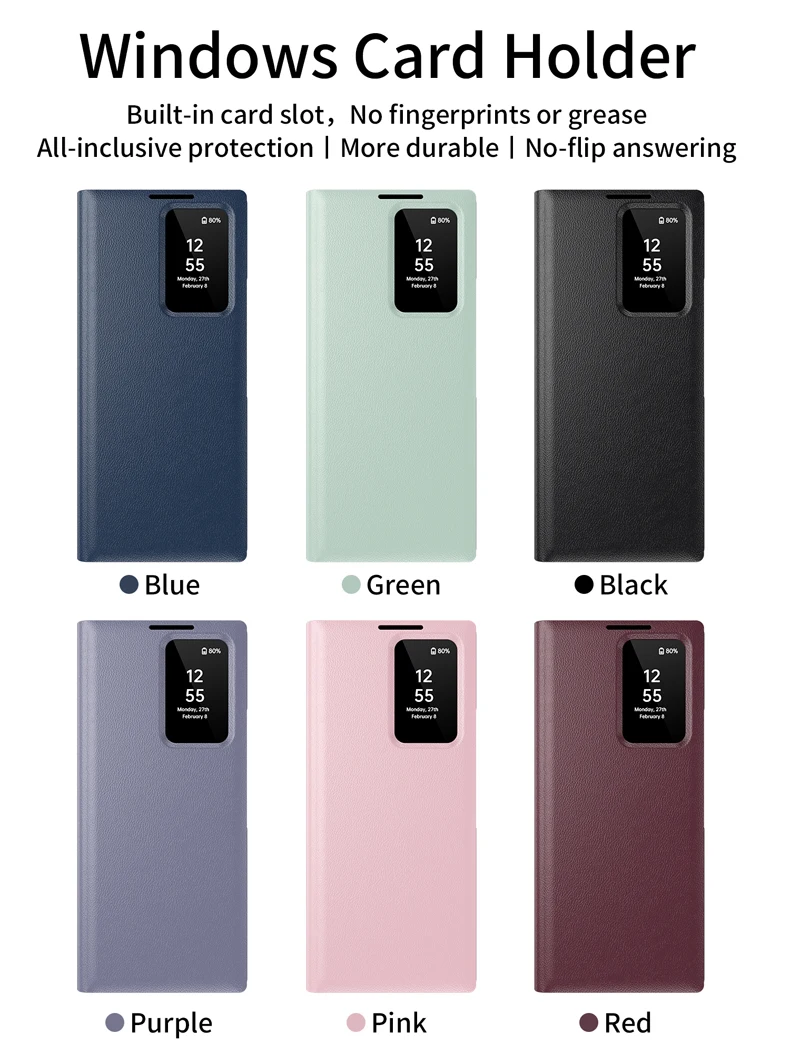 สําหรับ Samsung Galaxy Z พับ 7 กรณี ELVEV Windows ผู้ถือบัตรหนังพลิกรวมทุกอย่างกรณีสมาร์ทพร้อมเลนส์ป้องกันฝาหลัง