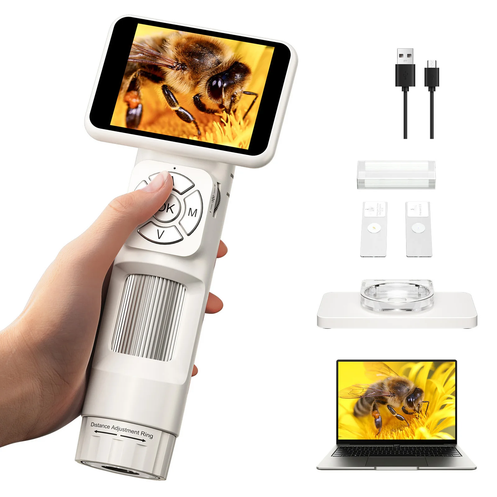 2.8in يده USB LCD مجهر العملة الرقمية استقرار الصورة المحمولة منع اهتزاز مع شاشة 8 أضواء LED 1080P