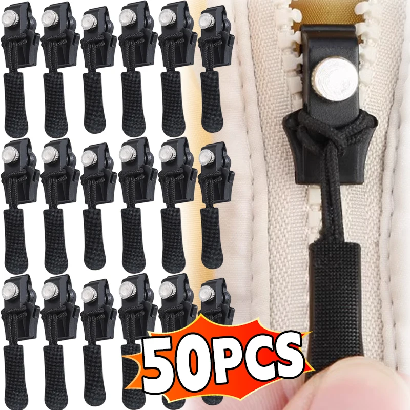 1/50pcs Zipper Repair Kit Universal Instant Zipper Repair Replacement Sliding Teeth Rescue Zipper Head For 3 Different Size