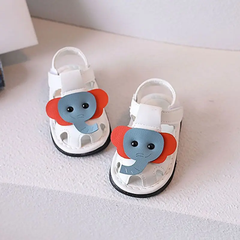 Unisex Infant Breathable Sandals New Summer Soft Sole Walking Shoes Non-Slip Squeaky Secure Fit for 0-1-2 Years Old