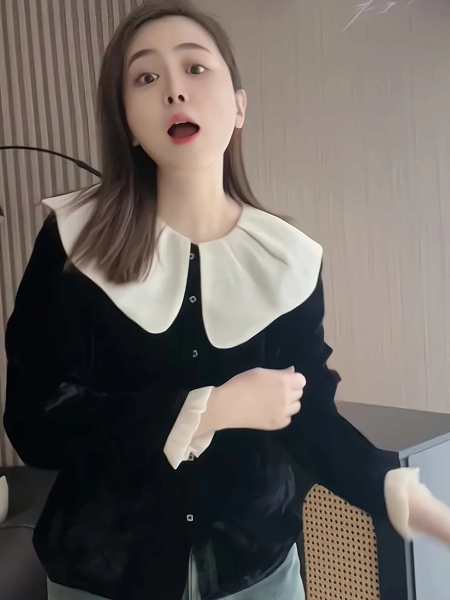 Colletto per bambola lungo in velluto Sve irt Agel Ele Versatile top coreano in seta per donne di 25-29 anni in autunno