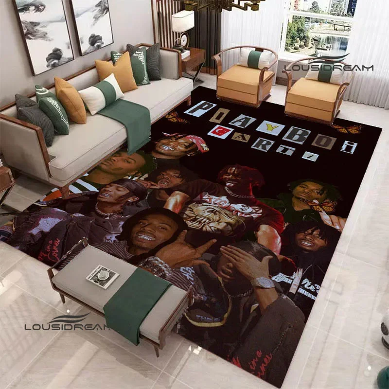 Hip -hop Playboi Carti Printed carpet non-slip carpet bedroom decor outdoor rug Yoga mat bedroom decoration birthday gift